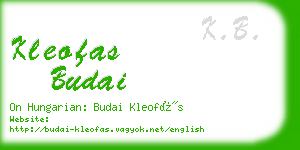 kleofas budai business card